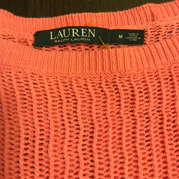 Ralph Lauren pink white ombré net top medium - Picture 2 of 3